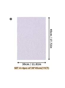 4pcs White DIY Cross Stitch Fabric, Thick Material With Even Threads, For Making Flat Finished Products. Available In 11CT And 14CT, With 6 Cutting Size Options.
