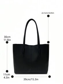 Große Damentasche, modische Pendlertasche, Business-Handtasche, Damenhandtasche - Schwarz - Übersicht 9