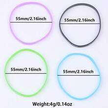 100 pezzi / confezione Braccialetti in silicone elastico semplici casuali con alfabeto in colori luminescenti, adatto per decorazioni giornaliere delle donne, festival e feste - 100 piccoli braccialetti in silicone - Visualizzare 2
