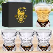 1pc/2pcs/4pcs Black Muscle Man/Red Bikini Skull Themed Shot Glass, Fun Barware & Cocktail Glass, Whiskey Glass, Wine Glass, Kitchenware, Christmas Gift, Halloween Gift, Birthday Gift, Liquor Lovers Gift, Couples Gifts, Corporate/Party Favor, Bartender Gift, Drinking Accessories, Universal Gift Halloween Decoration - Multicolor - View 7