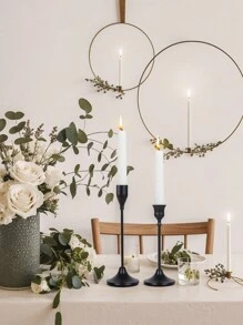 2pcs Candlestick Table Center Decorations Are Suitable For Outdoor Courtyard Decoration, Office Desktop Decoration, Aromatherapy Candle Cups, Candlelight Dinners, Room Atmosphere, Suitable For Weddings, Family Gatherings, Parties, And Confession Decorations - Multicolor - View 12