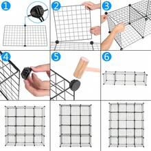 Wire Cube Storage,20-Cube Storage Rack,Grids Storage Bins Shelving,Wire Mesh Storage Shelves Bookshelf,DIY Storage Cube Shelf - Black - View 6