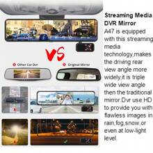 Dashcam 3 Lens GPS  Night Vision 12 Inches 24h Rearview Mirror Video Recorder 1080P Rear Camera Black Box Car DVR 3 In 1 Cameras For Auto Dash Cam - A47 With 15M Rear View Camera, GPS and BL - View 11