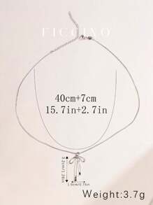 FICCINO 领结形镀金吊坠项链，钛钢镀金蛇链，日常佩戴锁骨链，送给朋友和周年纪念日的优雅可爱礼物，附赠礼品盒，情人节、妈妈、母亲、母亲节、礼物 - 蝴蝶結項鍊 - 查看 6