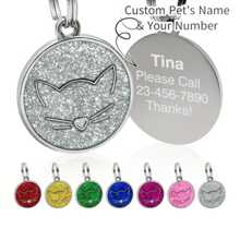 Niestandardowe zawieszki dla nieśmiertelników, spersonalizowane identyfikatory kotów i psów, szczeniąt, wisiorki z imionami, zawieszki na obroże, akcesoria dla zwierząt, brokatowy wisiorek, idealny prezent dla Twojego zwierzaka