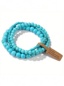 3pcs/Set Natural Pearl Couple Bracelet Set, Stackable, Perfect Gift For Valentine's Day And Christmas - Multicolor - View 7