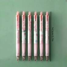 6 cái Có thể xóa Có thể thu vào Bút bi Với Pha lê Xanh Ink - Hồng - Xem 3