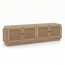 Mueble para TV de estilo granja para TVs de hasta 75 pulgadas con 2 armarios - roble