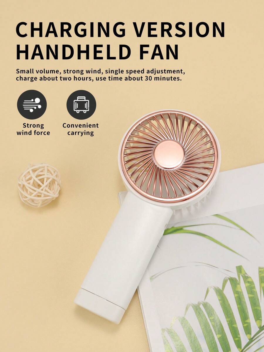 1入組可充電手持式風扇，單速控制，適用於戶外，附帶掛繩 - 漸層色 - 查看 1