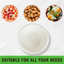 25/50/100pcs Paper Bowls Bulk 12oz Disposable Bowls, Snack Salad Bowl Serving Tableware, Hot Cold Food Party Supplies For Wedding Birthday Baby Shower Celebration Christmas Thanksgiving