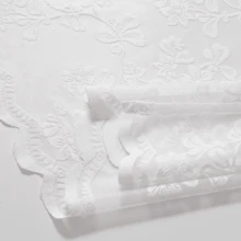 1pc Korean Style Floral Lace Sheer Curtain, Ready-Made, Simple Design, Partition, Balcony, Voile - White - View 7