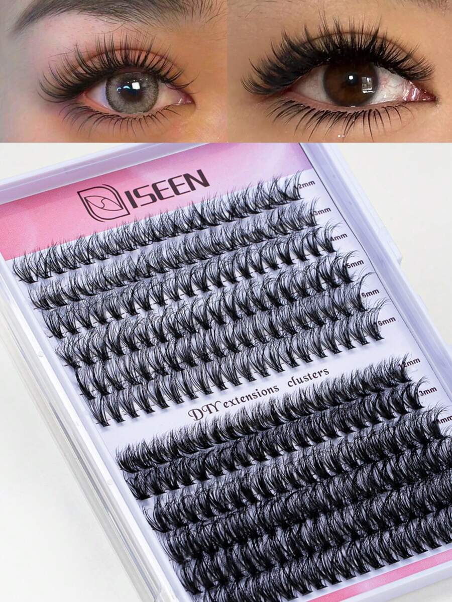 240 Pcs Lash Clusters Individual Cluster Lash Extensions DIY Multi-Type Mixed Wispy Faux Mink Eyelash Tray Bottom, Spike, Volume Lashes For Self Application At Home - D - View 1