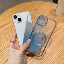 Apfel funkelndes elegantes MagSafe kabelloses Ladegerät Schutzsatz mit magnetischer Anziehungskraft Kompatibilität kompatibel mit Huawei/Honor Smartphones, beinhaltet Schutzhülle. Kompatibel mit Honor 200 Lite X6B, Honor 90 Smart X7B, X8B und X9B. Schutzhülle, modisches farbiges funkelndes weiches galvanisiertes Gehäuse, stoßfeste Schutzhülle.