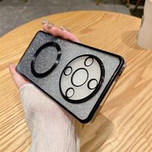 Apfel funkelndes elegantes MagSafe kabelloses Ladegerät Schutzsatz mit magnetischer Anziehungskraft Kompatibilität kompatibel mit Huawei/Honor Smartphones, beinhaltet Schutzhülle. Kompatibel mit Honor 200 Lite X6B, Honor 90 Smart X7B, X8B und X9B. Schutzhülle, modisches farbiges funkelndes weiches galvanisiertes Gehäuse, stoßfeste Schutzhülle.