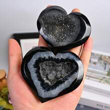 1 trái tim tinh thể pha lê Carnelian tự nhiên--Mã não đỏ-Mã não xanh--Trái tim tinh thạch mã não đen-Trang trí nhà thiền, sự lựa chọn lý tưởng cho quà tặng, đá cân bằng Reiki - Nhiều màu - Xem 7