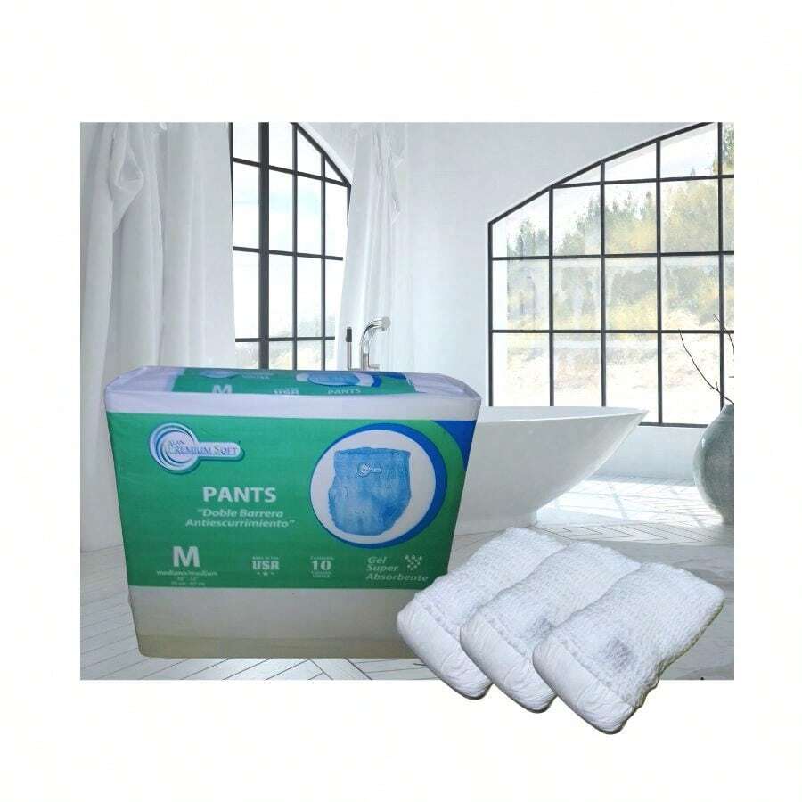 Calzon Desechable  Adulto  talla Mediano 10 piezas - Blanco - Ver 1