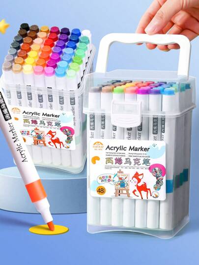 12/24/36/48 色亚克力马克笔，适用于 DIY 艺术绘画，防水快干，适用于艺术、动漫、绘画和素描，绘画用品