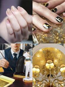 100pcs Imitation Gold Silver Foil Paper Leaf Gilding DIY Art Craft Paper Birthday Party Wedding Cake Decorations Resin Candle Plaster Craft Art Nail Decoration