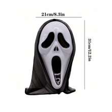 Kit 02 Máscara Assassino Fantasma Decorações Festa Halloween, Carnaval - Preto - Visão 4