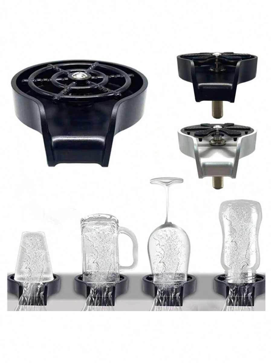 LAVADOR AUTOMÁTICO A PRESIÓN DE VASOS, COPAS, JARRAS. LAVA DE MANERA MÁS FÁCIL Y RÁPIDO - Negro - Ver 1