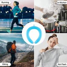 1入組涼感頸部包裝，可重複使用的頸部冷卻管冷卻產品，夏季降溫頸部包裝，炎熱氣候下的降溫設備，頸部冰袋佩戴式設計，適用於夏季野餐，徒步旅行和騎自行車 - 彩色 - 查看 7