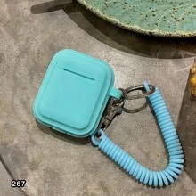 Bunter Streifen Silikon-Feder-Seil Schutzhülle kompatibel mit Apple Bluetooth Ohrhörern Airpods Bluetooth Ohrhörer Schutzhülle, kratzfeste und anti-sturz Schutzhülle.