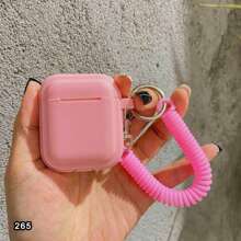 Bunter Streifen Silikon-Feder-Seil Schutzhülle kompatibel mit Apple Bluetooth Ohrhörern Airpods Bluetooth Ohrhörer Schutzhülle, kratzfeste und anti-sturz Schutzhülle.