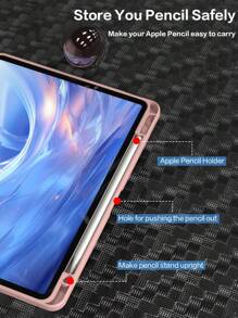 1 pièce Étui pliable en silicone rose bébé pour iPad, coque fine avec support anti-choc, porte-stylet, compatible avec Apple iPad Mini 4/5/6, 9,7/10,2/10,5 pouces, Air 4/5/6, 10e génération, 10,9 pouces, Pro 11 pouces, Air 11 (M2) et Air 13 et Pro 11 (M4). Dos transparent haute transparence pour personnalisation DIY.
