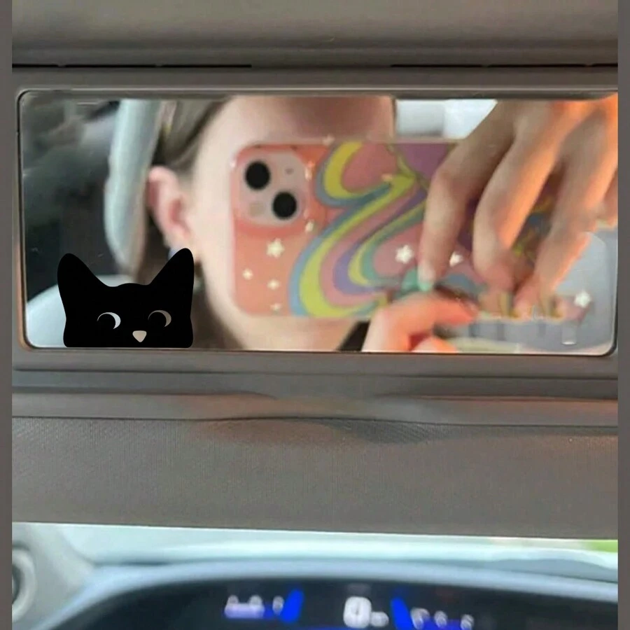 Peeking Cat Mini Decal, Cat Peeking Decal, Car Decals,Rearview Mirror Decal, Mini Decal, Tiny Decal, Indoor/Outdoor Vinyl Decal Sticker - one-size - View 1