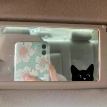 Peeking Cat Mini Decal, Cat Peeking Decal, Car Decals,Rearview Mirror Decal, Mini Decal, Tiny Decal, Indoor/Outdoor Vinyl Decal Sticker - one-size - View 4