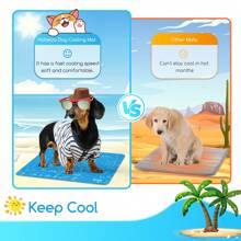 Tampă cu gel de răcire pentru animale de companie de 16 x 20 inci, dimensiunea S, covoraș de gel cu auto-răcire lavabil pentru pisici, câini, în interior, în aer liber, pat de răcire vara pentru animale de companie