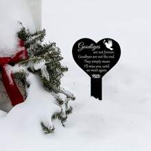 Headstones For Graves-1pc Heart Grave Markers Memorial Remembrance Plaque Stake Acrylic Grave Marker For Cemetery, Grave Decorations For Cemetery, Mother's Day Grave Decorations, Unique Grave Decorations Memorial Day Grave Decorations, Memorial Plaque Sympathy Gifts For Loss Of Loved One Grave Marker For Cemetery Memorial Garden Stake Sympathy Grave Stake Birthday - White+Black - View 7