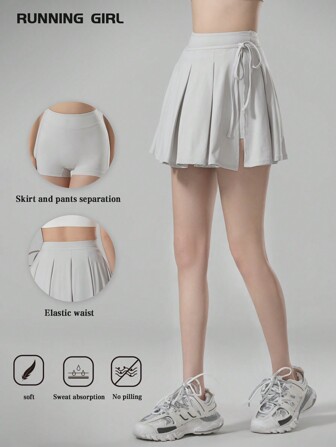 RUNNING GIRL RUNNING GIRL Women's Sport Shorts And Skirt, Anti-Light Hiking Badminton Tennis Yoga High Waist Exercise Set