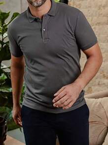 Men Polo Shirts - 墨綠色 - 查看 2