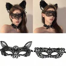 1 Mặt nạ mắt ren sang trọng - Vải mềm, Thiết kế hóa trang, Vũ hội, Tiệc tùng, Cosplay, Mardi Gras, Phụ kiện trang phục - Màu đen, Mặc thoải mái - màu đen - Xem 11