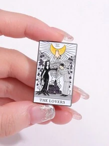 QIHOO 1PC Tarot Lover Brooch Animation Movie Badge Tarot Couple Decoration Accessories As A Gift For Friends - Multicolor - View 4
