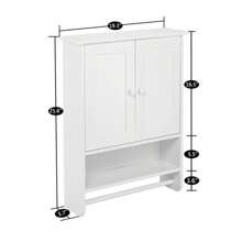 Modern Simple Toilet Bathroom Wall Cabinet Bathroom Mirror Cabinet Bathroom Storage Cabinet Minimalist White Board Style