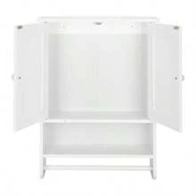 Modern Simple Toilet Bathroom Wall Cabinet Bathroom Mirror Cabinet Bathroom Storage Cabinet Minimalist White Board Style
