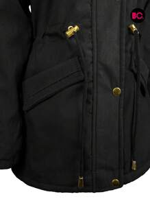 Chamarra Moderna Abrigo Niña Juvenil Moda - Negro - Ver 6