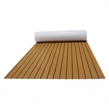 YUNRUX 240 x 60 x 0,6 cm Alfombrilla autoadhesiva para suelo de yate, cubierta para barco, marrón con costura negra, alfombrilla para suelo de yate para autocaravana, fácil de limpiar e instalar
