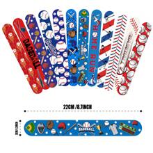 36 piezas Pulseras de presión con elementos de béisbol, pulseras deportivas tipo slap con tema de béisbol para regalos de fiesta de béisbol y cumpleaños