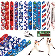 36 piezas Pulseras de presión con elementos de béisbol, pulseras deportivas tipo slap con tema de béisbol para regalos de fiesta de béisbol y cumpleaños