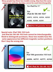磁性键盘保护套适用于 iPad Pro 11 英寸第 10 代、iPad Air 5/4 10.9 英寸平板电脑 - 白色[西班牙文] - 查看 7