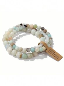 3pcs/Set Natural Pearl Couple Bracelet Set, Stackable, Perfect Gift For Valentine's Day And Christmas - Multicolor - View 4