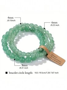 3pcs/Set Natural Pearl Couple Bracelet Set, Stackable, Perfect Gift For Valentine's Day And Christmas - Multicolor - View 6