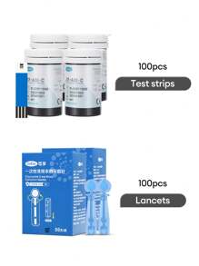 Cofoe Ensemble de moniteur de glucose sanguin Cofoe avec écran LCD, conception compacte, fiable - 50 bandelettes de test et 50 lancettes incluses- glucomètre numérique avec ensemble complet portable