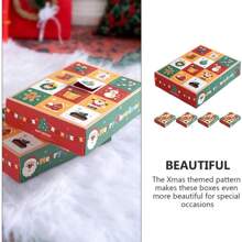 5/10pcs Christmas Advent Calendar Countdown To Christmas Calendar Decoration Empty Boxes Refillable Advent Xmas Gift For Holiday Festive Party Decor - Apricot - View 6