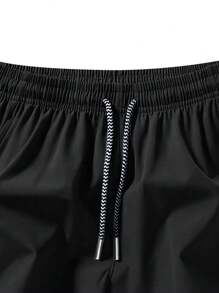 Shorts Casual Masculina Solta de Cor Sólida Simples
