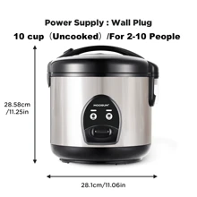 1pc, MOOSUM  Wall Plug Electric Rice Cooker With One Touch For  Rice,Fast&Convenient Cooker , Stainless Steel Housing And Auto Warmer - View 6