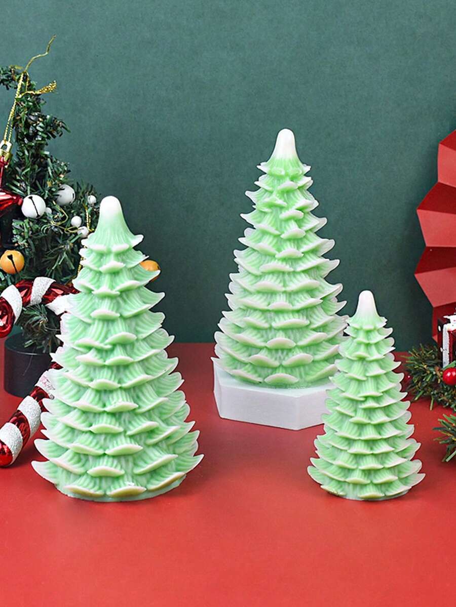 New Christmas Tree & Cedar Scented Candle Silicone Mold For DIY Candle Making - White - View 1